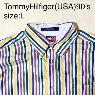 トミーヒルフィガー(TOMMY HILFIGER)のTommyHilfiger(USA)ビンテージクレイジーストライプシャツ90's(シャツ)