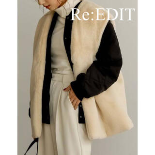 ザラ(ZARA)の美品　Re:EDIT リエディ　ファーベスト　ベスト　ジレ　ファー　人気　完売(ベスト/ジレ)