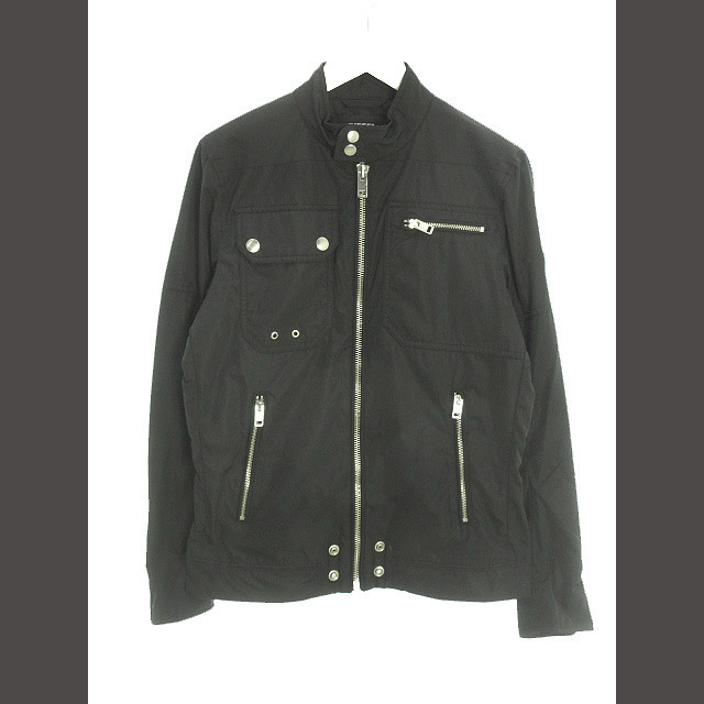 ディーゼル DIESEL ジップアップ ブルゾン ナイロン ジャケット S 黒