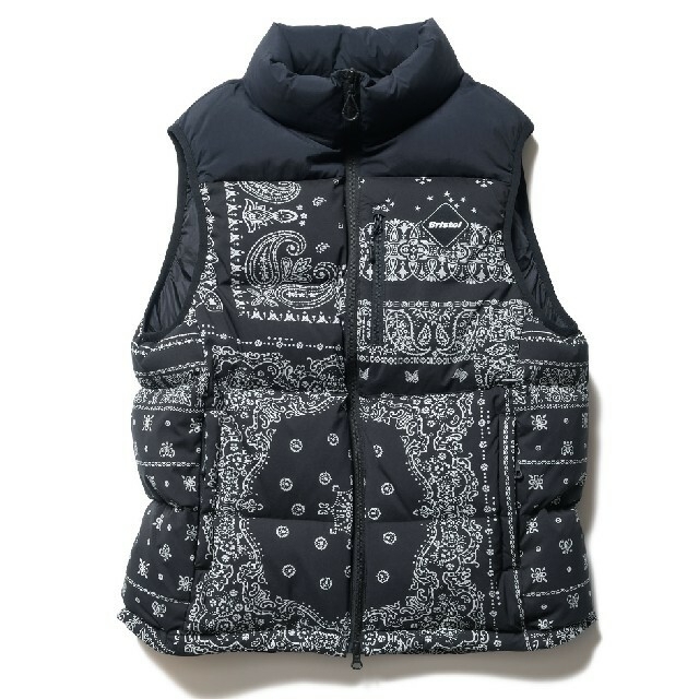 F.C.Real Bristol DOWN VEST ブラック バンダナ XL