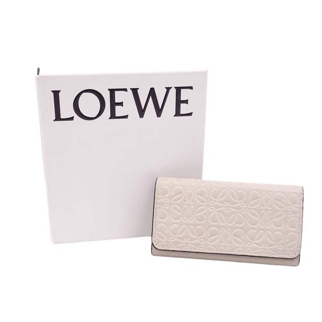 【超美品】LOEWE ロエベ キーケース 6連 リピート アナグラム ネイビー