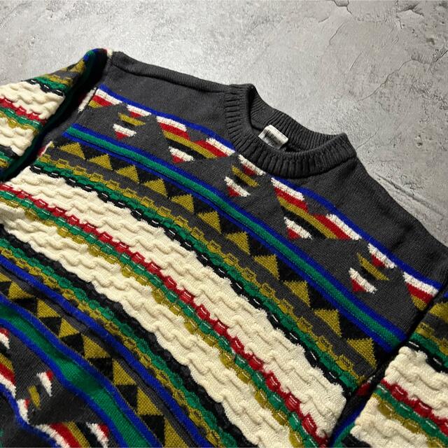 トップス【Modigliami】90s イタリア製　3D ニット　セーター 編み込み