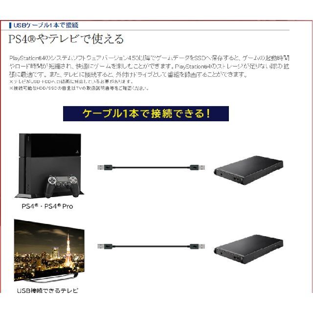 テレビ用ハードディスク大容量 1TB/外付け/新品ケース/USB3.0 スマホ/家電/カメラのテレビ/映像機器(その他)の商品写真