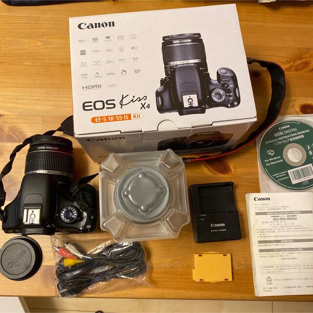 Canon(キヤノン)のCanon 一眼レフEOS Kiss X4 ダブルズーム スマホ/家電/カメラのカメラ(デジタル一眼)の商品写真