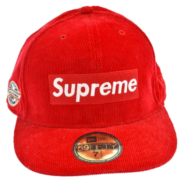 Supreme - SUPREME シュプリーム 15AW NEW ERA corduroy Box Logo Cap ニューエラ ボックスロゴ コーデュロイ キャップ 帽子 レッド