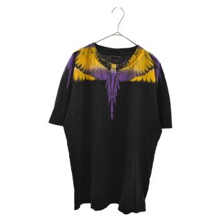 マルセロブロン(MARCELO BURLON)のMARCELO BURLON マルセロバーロン フロントプリントデザイン クルーネック半袖Tシャツ ブラック CMAA018R19001018(Tシャツ/カットソー(半袖/袖なし))