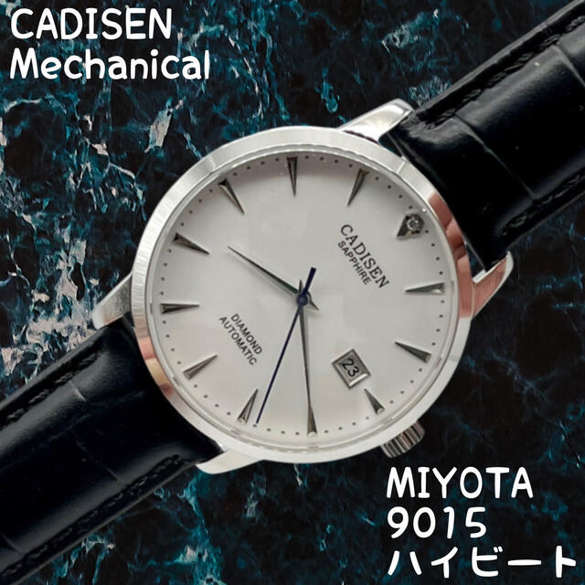 メンズCADISEN ホワイトダイヤル Miyota 9015 ハイビート