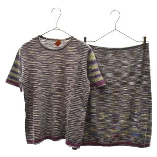 ミッソーニ(MISSONI)のMISSONI ミッソーニ ショートスリーブ ニットボーダーTシャツ ニットスカート セットアップ レディース マルチカラー(セット/コーデ)