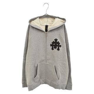 クロムハーツ(Chrome Hearts)のCHROME HEARTS クロムハーツ GRP Y NOT Raglan Sleeve Zip Up Hoodie クロスパッチ ワイノットラグランスリーブジップアッププルオーバーパーカー グレー(パーカー)