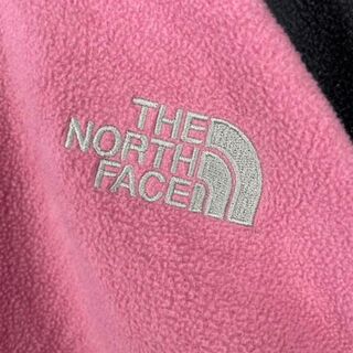 海外限定 ノースフェイス フリース ジャケット 切替え ピンク ワンポイントロゴ