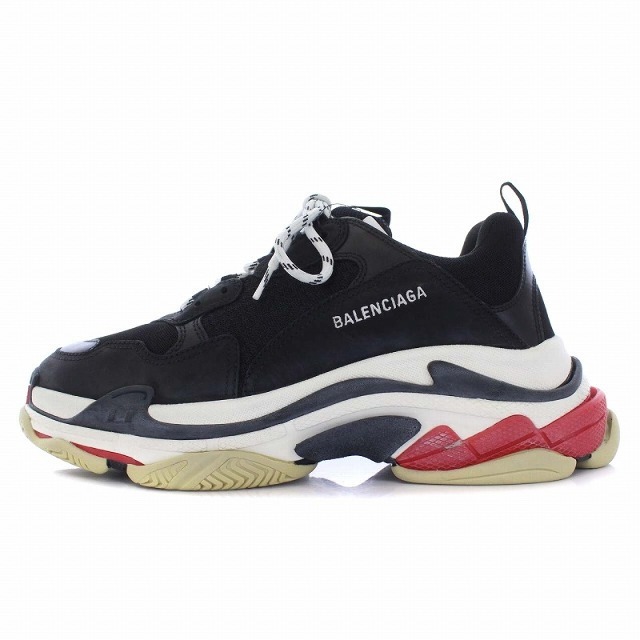 14cmアウトソールBALENCIAGA TRIPLE S TRAINERS BLACK WHITE