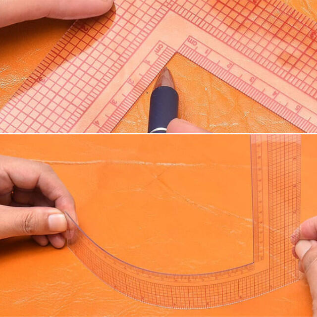 dカーブルーラー 直角定規 製図 L字型定規 裁縫定規 プラスチック 曲線定規 ハンドメイドの素材/材料(型紙/パターン)の商品写真