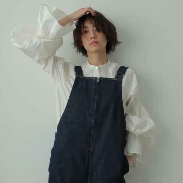 etre tokyo キャンディースリーブタックシャツ ブルー 完売品 | www