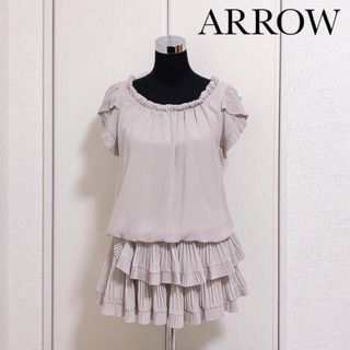 アロー(ARROW)のアロー プリーツ ティアード フリル ワンピース(ミニワンピース)