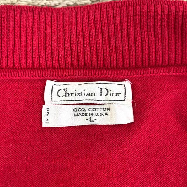 Christian Dior(クリスチャンディオール)のクリスチャンディオール　ニット　セーター　赤　 メンズのトップス(ニット/セーター)の商品写真