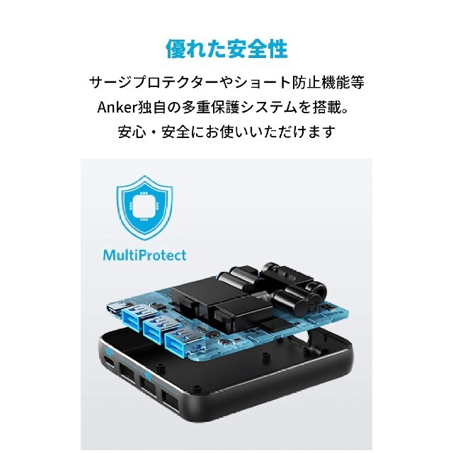 Anker PowerPort Atom III Slim Four Port スマホ/家電/カメラのスマートフォン/携帯電話(バッテリー/充電器)の商品写真