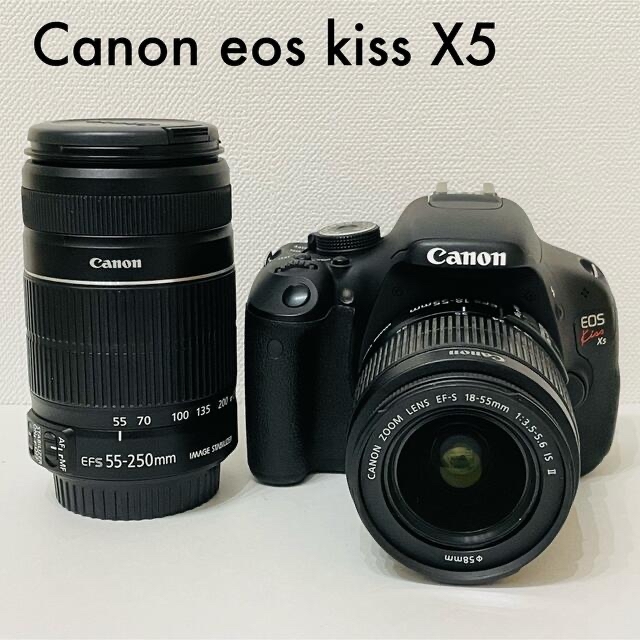 Canon eos kiss X5 望遠レンズ付き 一眼レフ カメラ - デジタル一眼