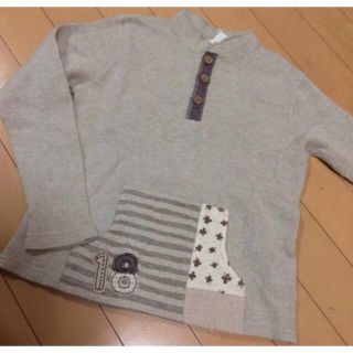 ビケット(Biquette)の新品　ビケット　ワッフル素材　ナチュラル　ロンT   長袖Tシャツ　◆ 130(Tシャツ/カットソー)