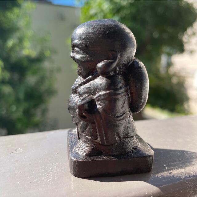 天然沈香木彫り 財福双至の弥勒仏 風水グッズ・置物・吉祥開開運  仏教美術 木彫 エンタメ/ホビーの美術品/アンティーク(彫刻/オブジェ)の商品写真