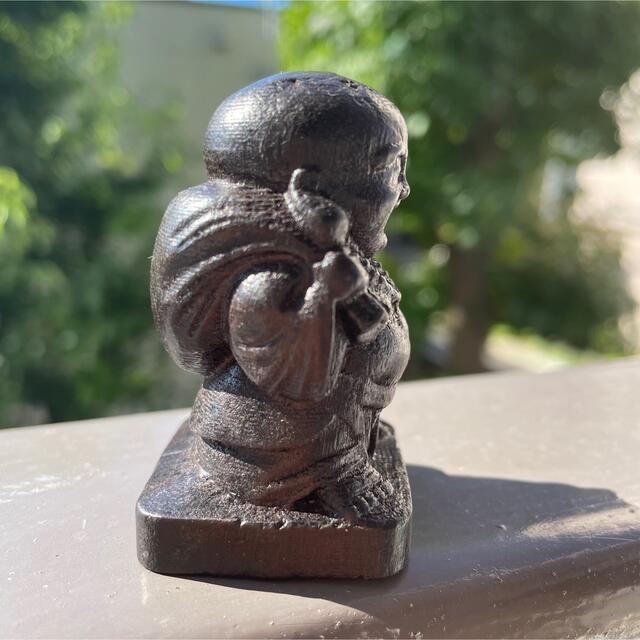 天然沈香木彫り 財福双至の弥勒仏 風水グッズ・置物・吉祥開開運  仏教美術 木彫 エンタメ/ホビーの美術品/アンティーク(彫刻/オブジェ)の商品写真