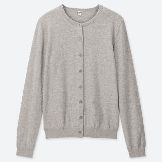 ユニクロ(UNIQLO)のUVカットスーピマコットンクルーネックカーディガン(カーディガン)