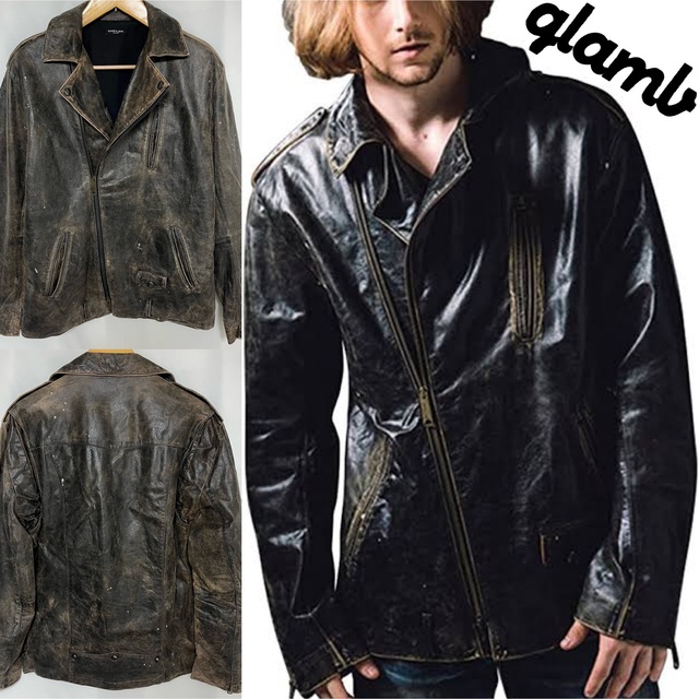 GLAMB by glamb ヴィンテージ加工 レザー ジャケット | aosacoffee.com