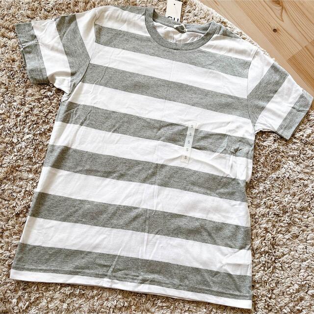 新品 ボーダーtシャツ グレー S 2枚セット メンズのトップス(Tシャツ/カットソー(半袖/袖なし))の商品写真