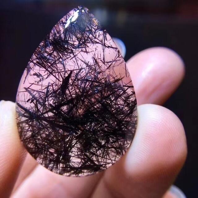 各種パーツ 【天然】ブラックルチルクォーツ ルース 32.8*23.6mm