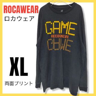 ROCAWEAR ロカウェア　ゆるダボ　オーバーサイズ　ロンＴ　両面プリント　黒(Tシャツ/カットソー(七分/長袖))