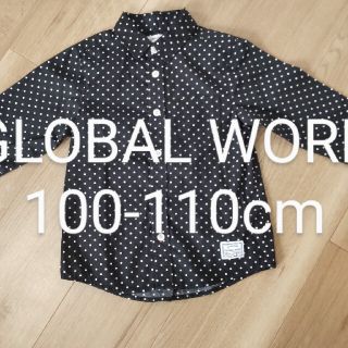 グローバルワーク(GLOBAL WORK)の【美品】GLOBAL WORK　キッズ　ドット柄シャツ　100-110㎝(ブラウス)