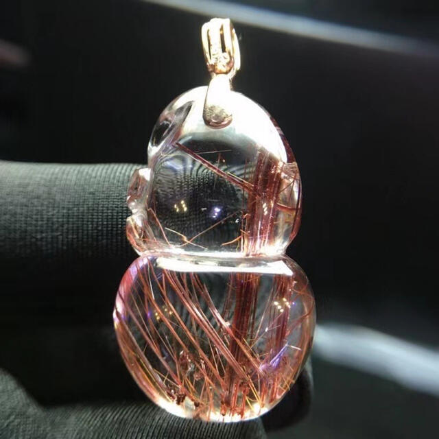 希少!!】 【天然】銅色タイチンルチルクオーツ 15.8g k18 ペンダント