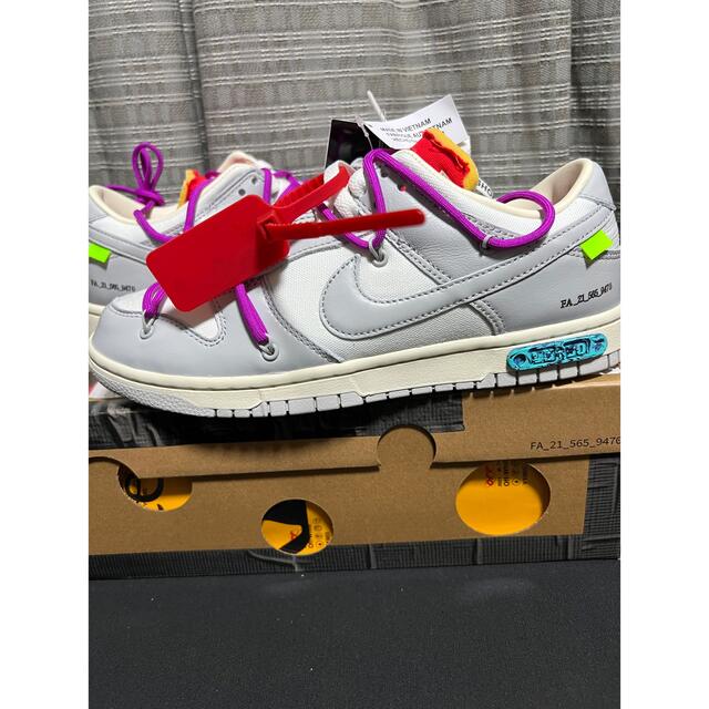 メンズNIKE OFF-WHITE DUNK LOW LOT45