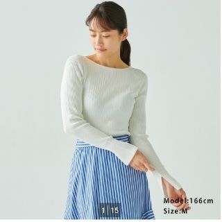 プラステ(PLST)の新品！未使用！タグ付！♥️PLST♥️シルクブレンドリブセーター。M(ニット/セーター)