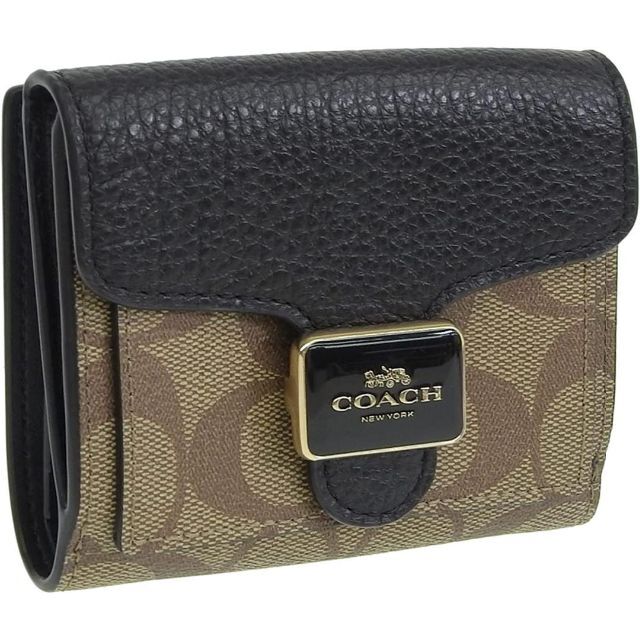 COACH   新品 coach/コーチ 折り財布 ミニ財布 シグネチャー カーキ