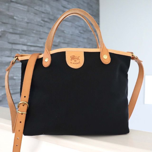 IL BISONTE - 美品 イルビゾンテ キャンバス×レザー 2WAY ショルダー トート バッグ