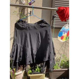 黒スカート　フレアスカート(ひざ丈スカート)