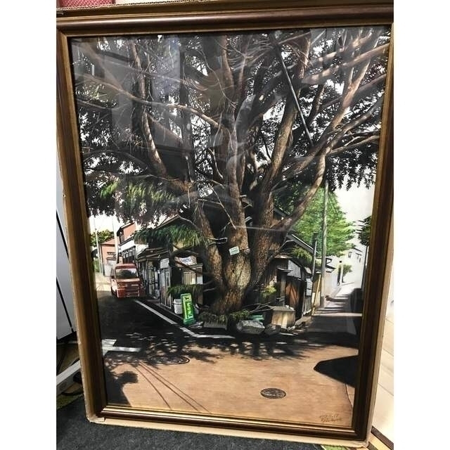 素晴らしい 色鉛筆画家 林亮太先生作品 ヒマラヤ杉 台東区谷中 原画