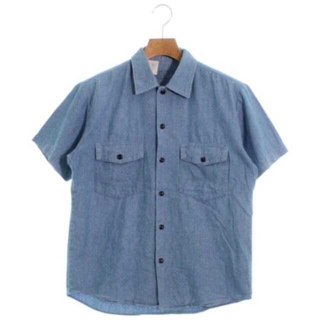 N.HOOLYWOOD シャツ カジュアルシャツ 半袖 36 S 紺 白