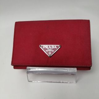 プラダ(PRADA)のプラダ　ナイロン　カードケース　ピンク(名刺入れ/定期入れ)