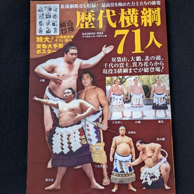 歴代横綱71人　双葉山　大鵬　輪島　北の湖　千代の富士　曙　貴乃花　若乃花　白鵬