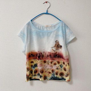 ベルシュカ(Bershka)のBershka 透けプリント ショート丈Tシャツ S(Tシャツ(半袖/袖なし))