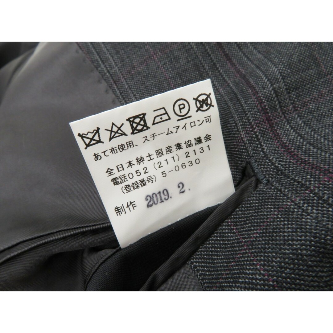 インベストメント クロージング INVESTMENT CLOTHING チェック ウール 3つボタンスーツ【メンズ】 6