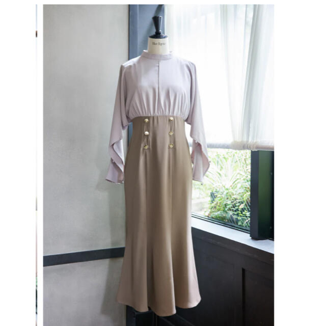204新品TOCCAトッカ上品ウエスト切り替えワンピース9号￥36300