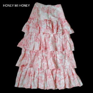 ハニーミーハニー(Honey mi Honey)のHONEY MI HONEY フリル  トワルドジュイ　ボリュームスカート(ロングスカート)