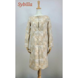 シビラ(Sybilla)の美品　Sybillaシビラ　パッチワークコットンコート(ロングコート)