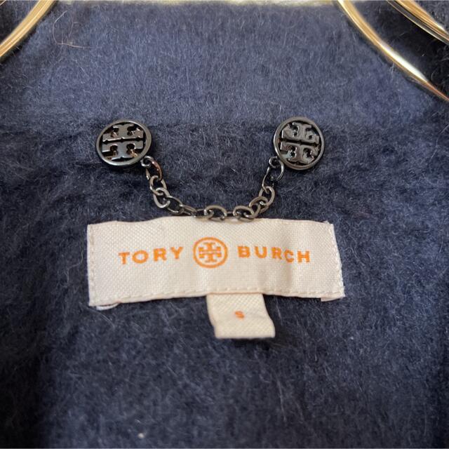 Tory Burch(トリーバーチ)のTORY BURCH トリーバーチ　ウール モヘア チェスターコート　ネイビー レディースのジャケット/アウター(チェスターコート)の商品写真