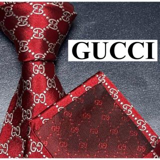 グッチ(Gucci)のネクタイ GUCCI グッチGG柄  蜂 bee  銀 ツヤ 光沢感(ネクタイ)