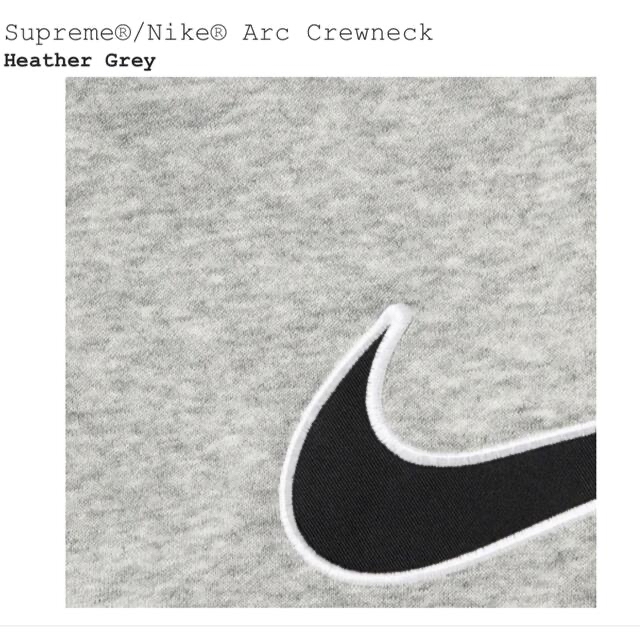 Supreme(シュプリーム)のL Supreme Nike Arc Crewneck Heather Grey メンズのトップス(パーカー)の商品写真