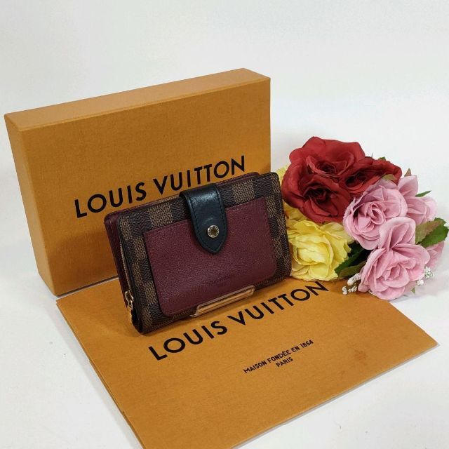 LOUIS VUITTON - 美品 ルイヴィトン 折り財布 ダミエ エベヌ ポルトフォイユ ジュリエット