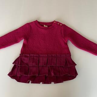 プティマイン(petit main)のPetit main 子供服、ワンピース、90cm、レッド色(ワンピース)
